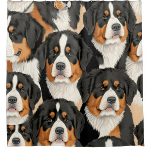 Bernese Mountain Dog Decorative Nahtloses Muster Duschvorhang