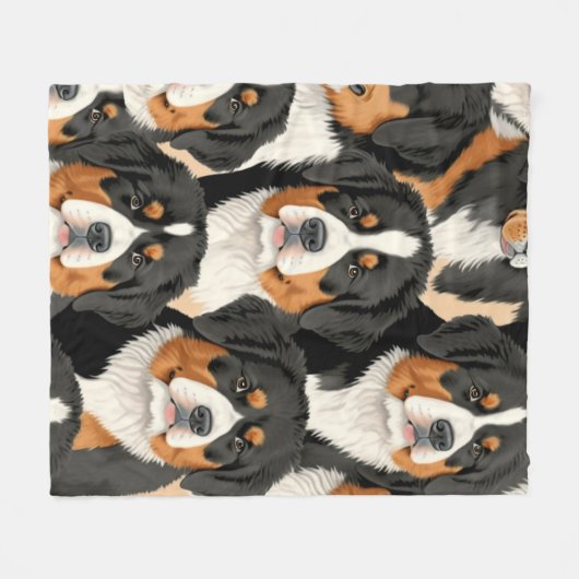 Bernese Mountain Dog Decorative Nahtloses Muster Fleecedecke (Vorderseite (Horizontal))