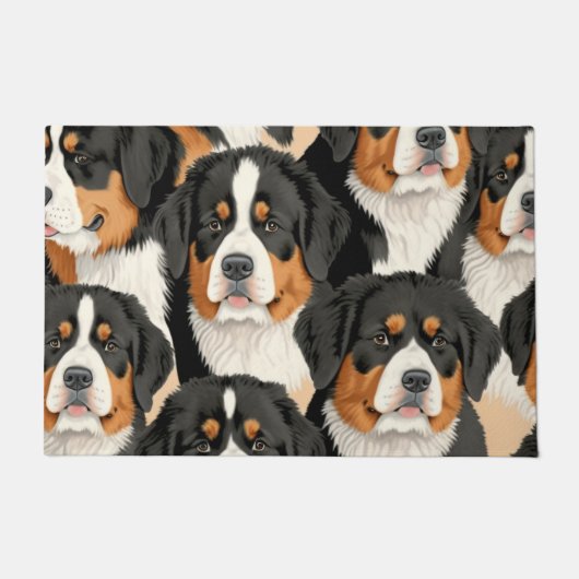 Bernese Mountain Dog Decorative Nahtloses Muster Fußmatte (Vorderseite)