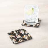 Bernese Mountain Dog Decorative Nahtloses Muster Getränkeuntersetzer (Rechte Seite)