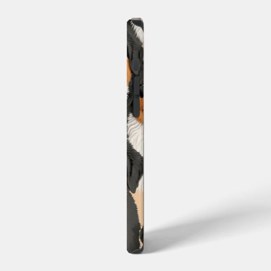 Bernese Mountain Dog Decorative Nahtloses Muster iPhone Hülle (Linke Seite)