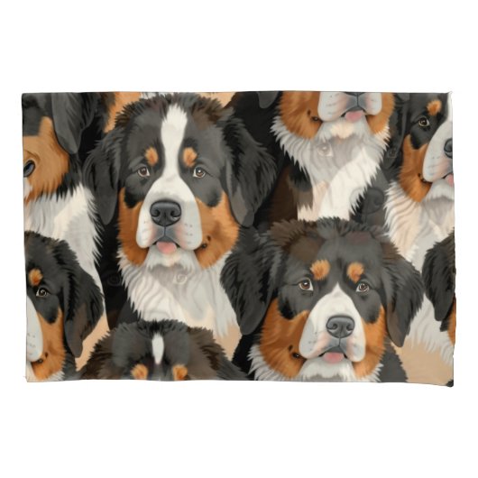 Bernese Mountain Dog Decorative Nahtloses Muster Kissenbezug (Vorderseite)