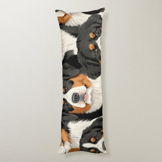 Bernese Mountain Dog Decorative Nahtloses Muster Seitenschläferkissen (Rückseite (Vertikal))