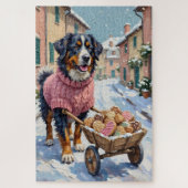 Bernese Mountain Dog Delivering Valentine's Cookie Puzzle (Vertikal)