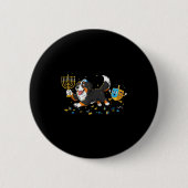 Bernese Mountain Dog Dreidel Menorah Hanukkah Wome Button (Vorderseite)
