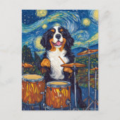 Bernese Mountain Dog Drummer Postkarte (Vorderseite)
