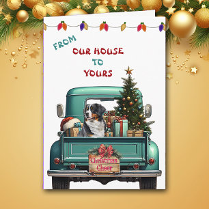 Bernese Mountain Dog Farm Truck Weihnachtskarte Feiertagskarte