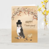 Bernese Mountain Dog Funny Hat Erntedank Karte (Gelbe Blume)