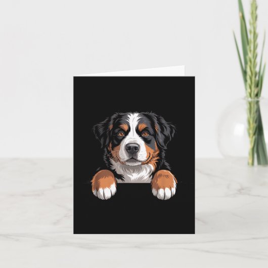 Bernese Mountain Dog Funny Peeking Cket Berner Pup Karte (Vorderseite)