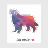 Bernese Mountain Dog Geo Silhouette Lila Aufkleber (Blatt)