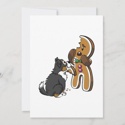 Bernese Mountain Dog Gingerbread Mann Weihnachten Dankeskarte (Vorderseite)