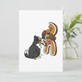 Bernese Mountain Dog Gingerbread Mann Weihnachten Dankeskarte (Stehend Vorderseite)
