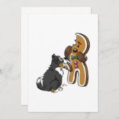 Bernese Mountain Dog Gingerbread Mann Weihnachten Dankeskarte (Vorne/Hinten)