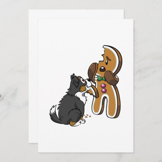 Bernese Mountain Dog Gingerbread Mann Weihnachten Dankeskarte (Vorne/Hinten)