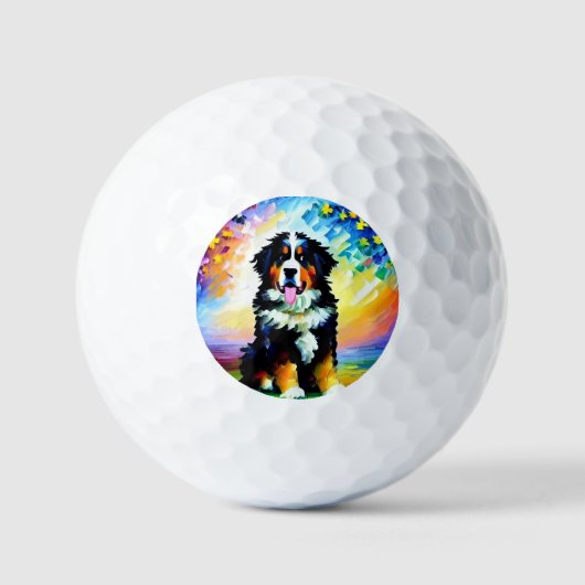 Bernese Mountain Dog Golf Balls Golfball (Vorderseite)