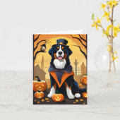 Bernese Mountain Dog Halloween Card Karte (Gelbe Blume)