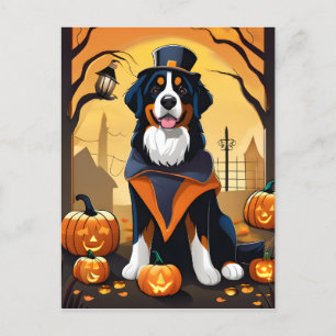 Bernese Mountain Dog Halloween Card Postkarte