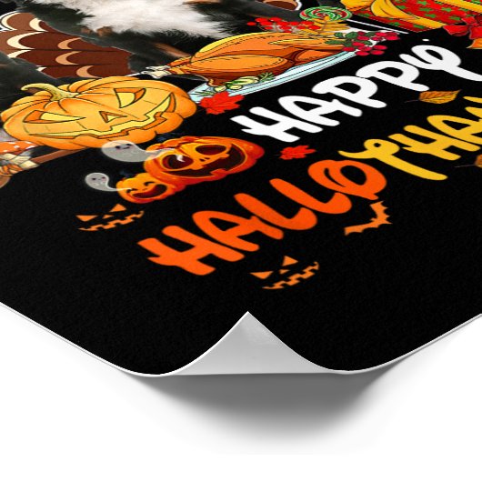 Bernese Mountain Dog Halloween Erntedank Merry Poster (Ecke)