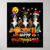 Bernese Mountain Dog Halloween Erntedank Merry Poster (Vorne)