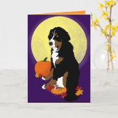 Bernese Mountain Dog Halloween Herbst Karte (Gelbe Blume)