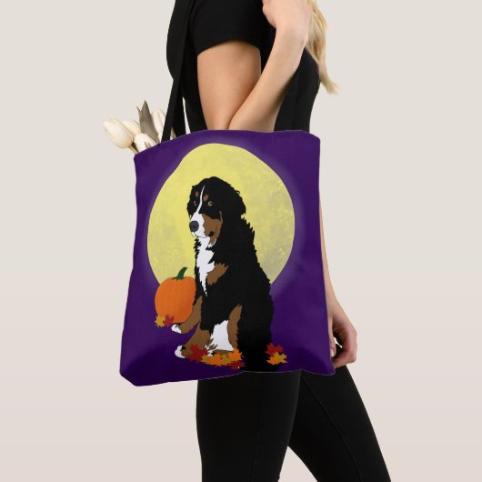 Bernese Mountain Dog Halloween Herbst Tasche (Von Nahem)