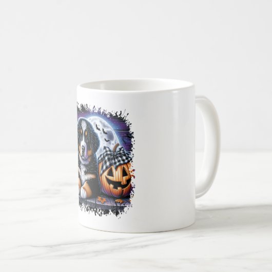 Bernese Mountain Dog Halloween Kaffeetasse (VorderseiteRechts)