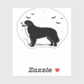 Bernese Mountain Dog � Halloween Moon Silhouette O Aufkleber (Blatt)