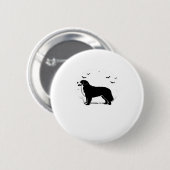 Bernese Mountain Dog � Halloween Moon Silhouette O Button (Vorne & Hinten)