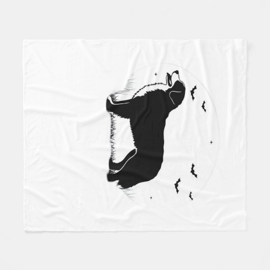 Bernese Mountain Dog - Halloween Moon Silhouette O Fleecedecke (Vorderseite (Horizontal))
