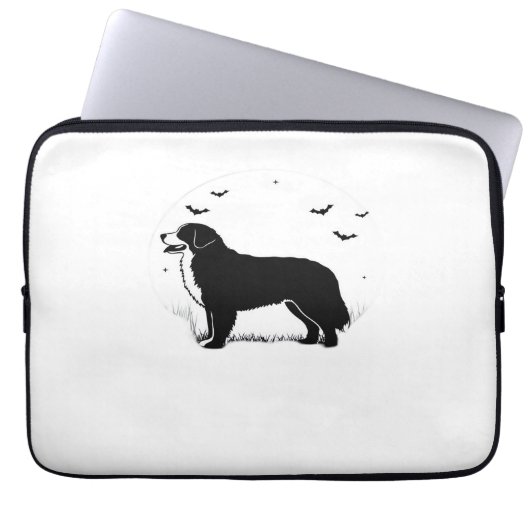 Bernese Mountain Dog - Halloween Moon Silhouette O Laptopschutzhülle (Vorderseite)