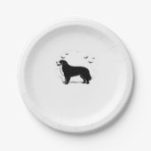 Bernese Mountain Dog � Halloween Moon Silhouette O Pappteller (Vorderseite)
