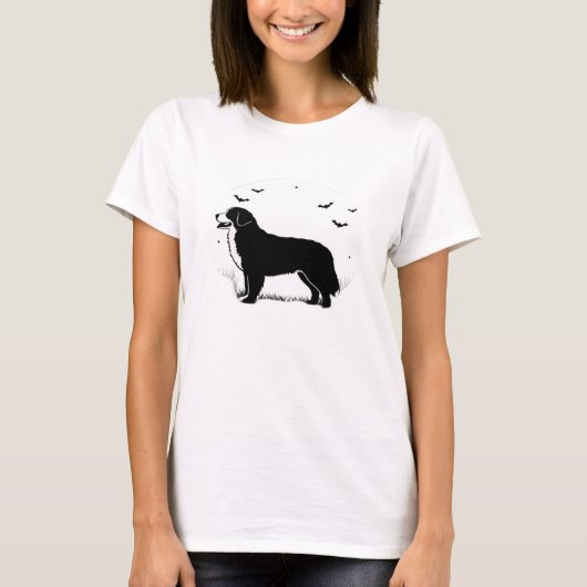 Bernese Mountain Dog � Halloween Moon Silhouette O T-Shirt (Vorderseite)