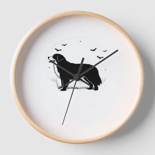 Bernese Mountain Dog - Halloween Moon Silhouette O Uhr (Vorderseite)