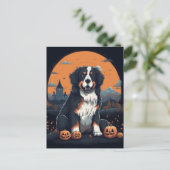 Bernese Mountain Dog Halloween Orange Black Postkarte (Stehend Vorderseite)