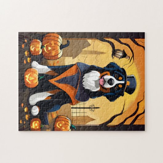 Bernese Mountain Dog Halloween Puzzle (Horizontal)