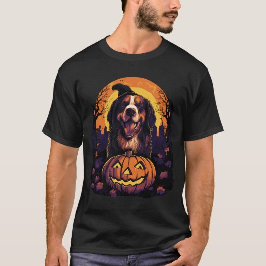 Bernese Mountain Dog Halloween T-Shirt (Vorderseite)