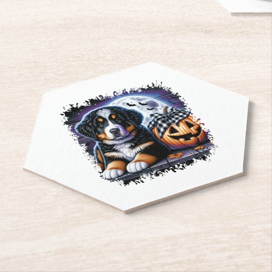 Bernese Mountain Dog Halloween Untersetzer (angewinkelt)