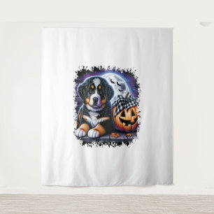 Bernese Mountain Dog Halloween Wandteppich