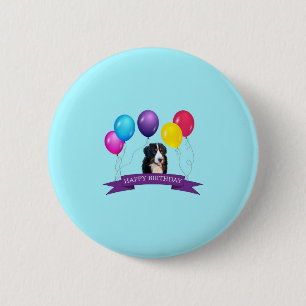 Bernese Mountain Dog Happy Birthday Button