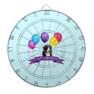 Bernese Mountain Dog Happy Birthday Dartscheibe