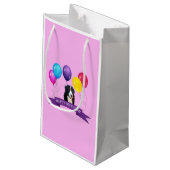 Bernese Mountain Dog Happy Birthday Geschenktasche Kleine Geschenktüte (Rückseite Schrägansicht)