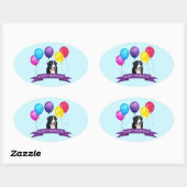 Bernese Mountain Dog Happy Birthday Ovaler Aufkleber (Blatt)