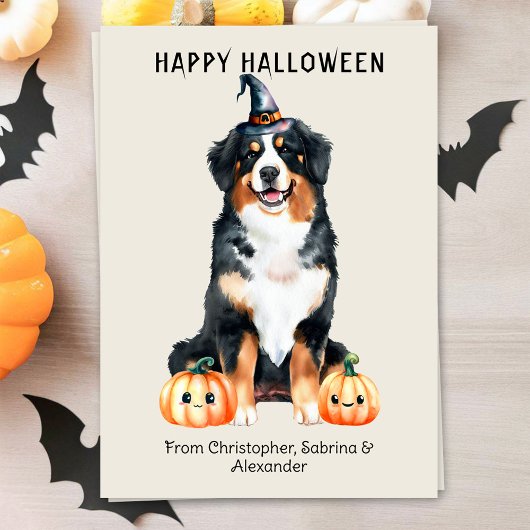 Bernese Mountain Dog Happy Halloween Feiertagskarte