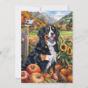 Bernese Mountain Dog Herbst Ernte Erntedank Feiertagskarte