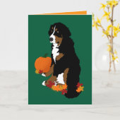 Bernese Mountain Dog Herbstlegel Karte (Gelbe Blume)