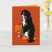 Bernese Mountain Dog Herbstlegel Karte (Gelbe Blume)
