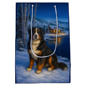 Bernese Mountain Dog Holiday  Mittlere Geschenktüte (Rückseite)