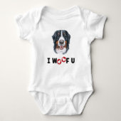 Bernese Mountain Dog I Woof You Baby Strampler (Vorderseite)