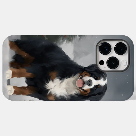 Bernese Mountain Dog im Schnee Weihnachten Case-Mate iPhone Hülle (Rückseite (Horizontal))