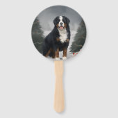 Bernese Mountain Dog im Schnee Weihnachten Fächer (Vorderseite)